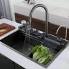 Black Smart Kitchen Sink with Digital Display and Piano Keys Wholesale Supplier