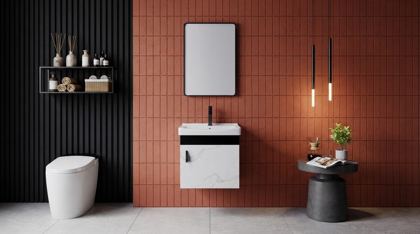 High-Glaze Deep Ceramic Basin with Overflow Rim