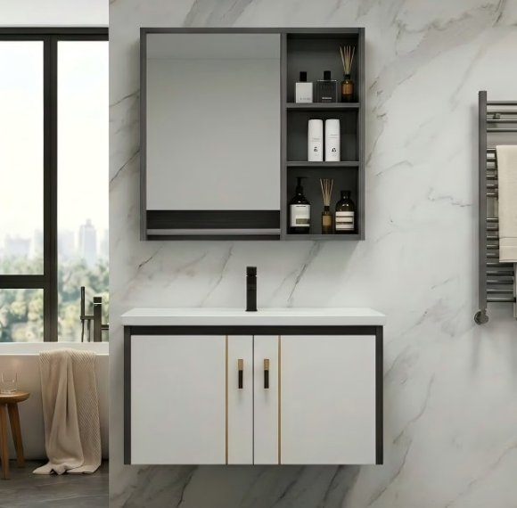 Italian Plywood Bathroom Vanity with Smart Storage Mirror Cabinet | Wholesale Supplier