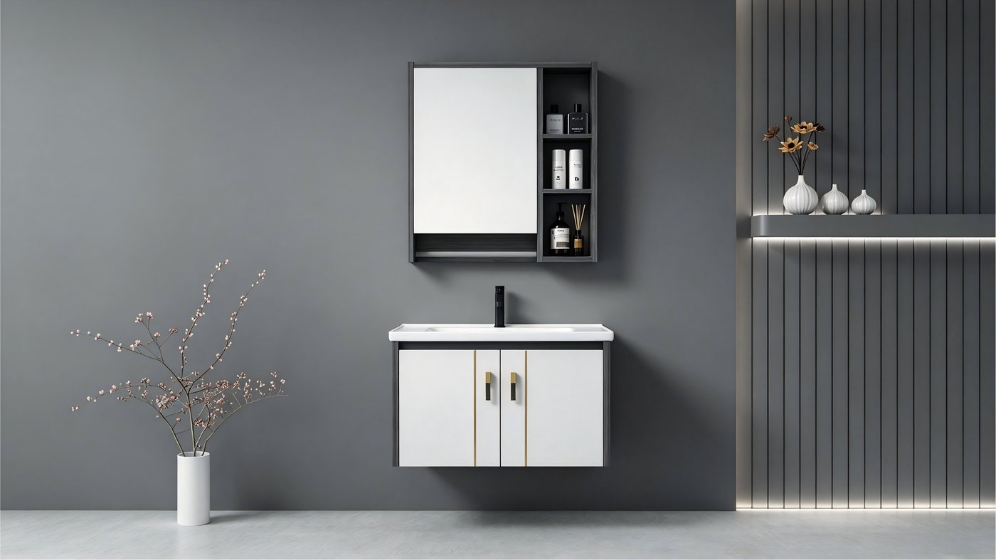 Italian Plywood Bathroom Vanity with Smart Storage Mirror Cabinet | Wholesale Supplier