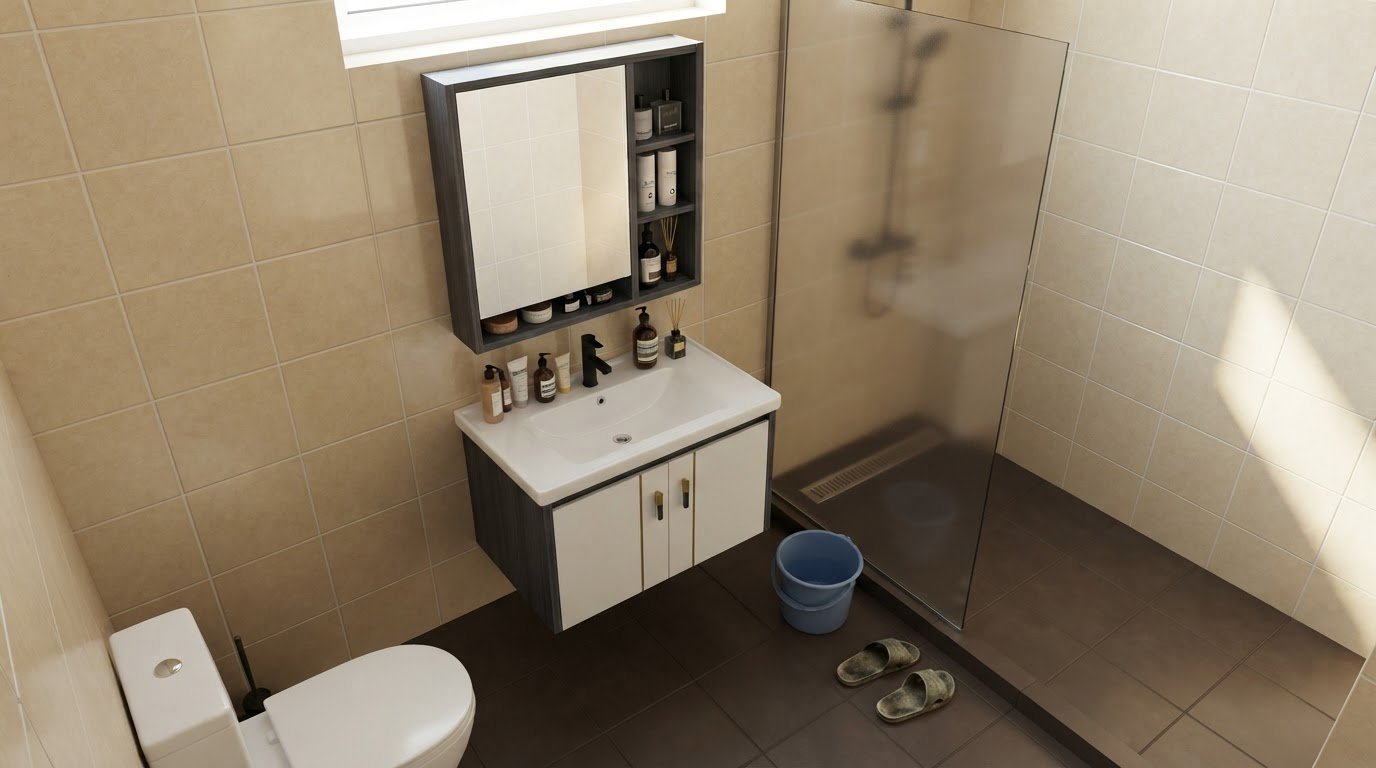 Smart Storage Mirror Cabinet with Side Open Shelves