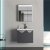 Grey Stainless Steel Bathroom Vanity Supplier with LED Sensor Mirror Cabinet