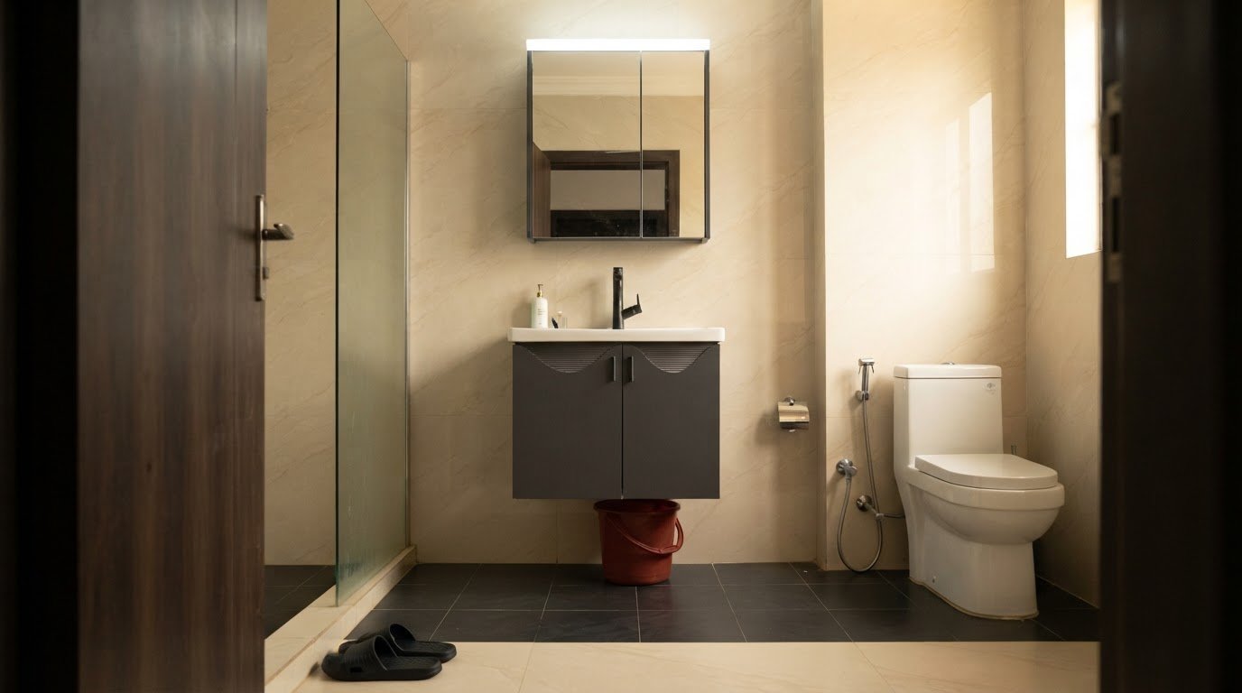 Top-Mounted White LED Sensor Smart Mirror Cabinet