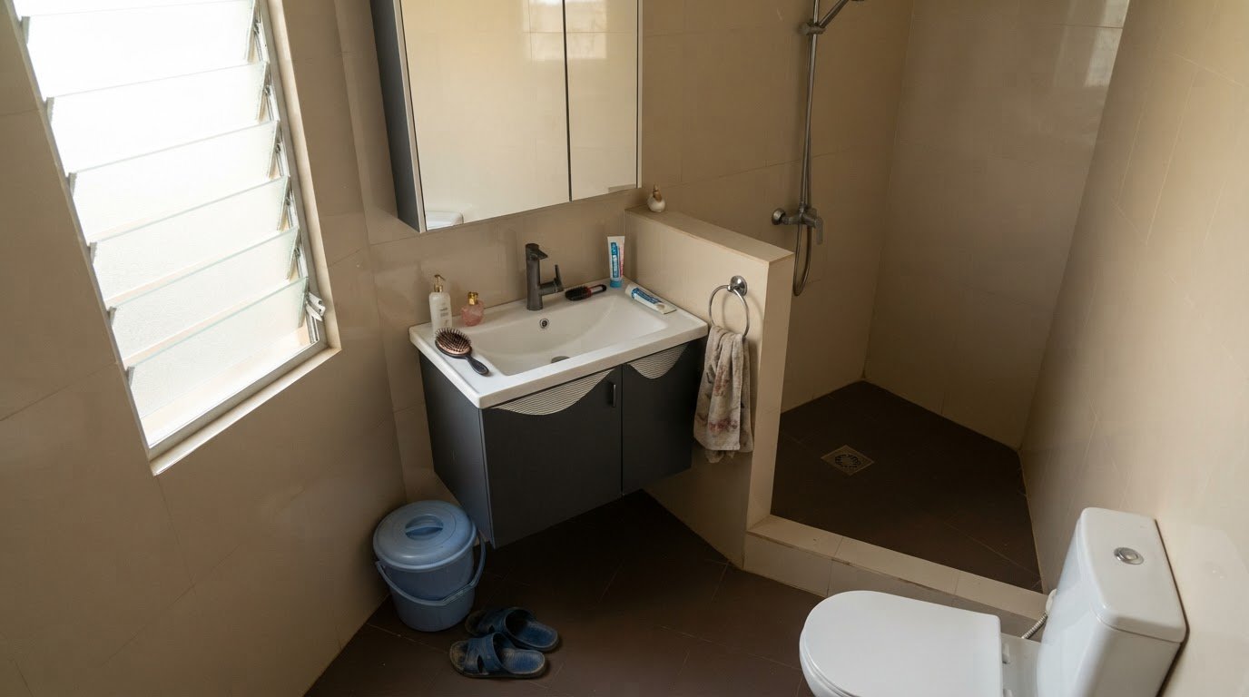 Expanded Integrated Ceramic Basin with Anti-Splash Rim