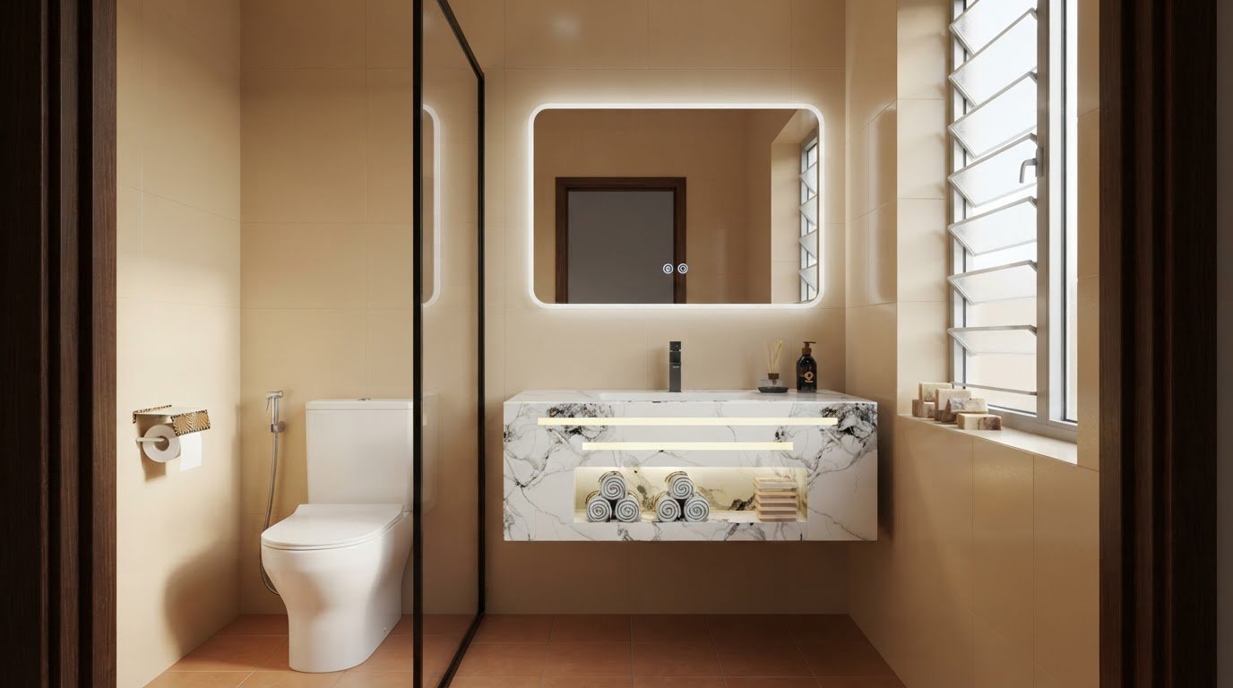 Dual Front Linear Lights & Illuminated Open Niche