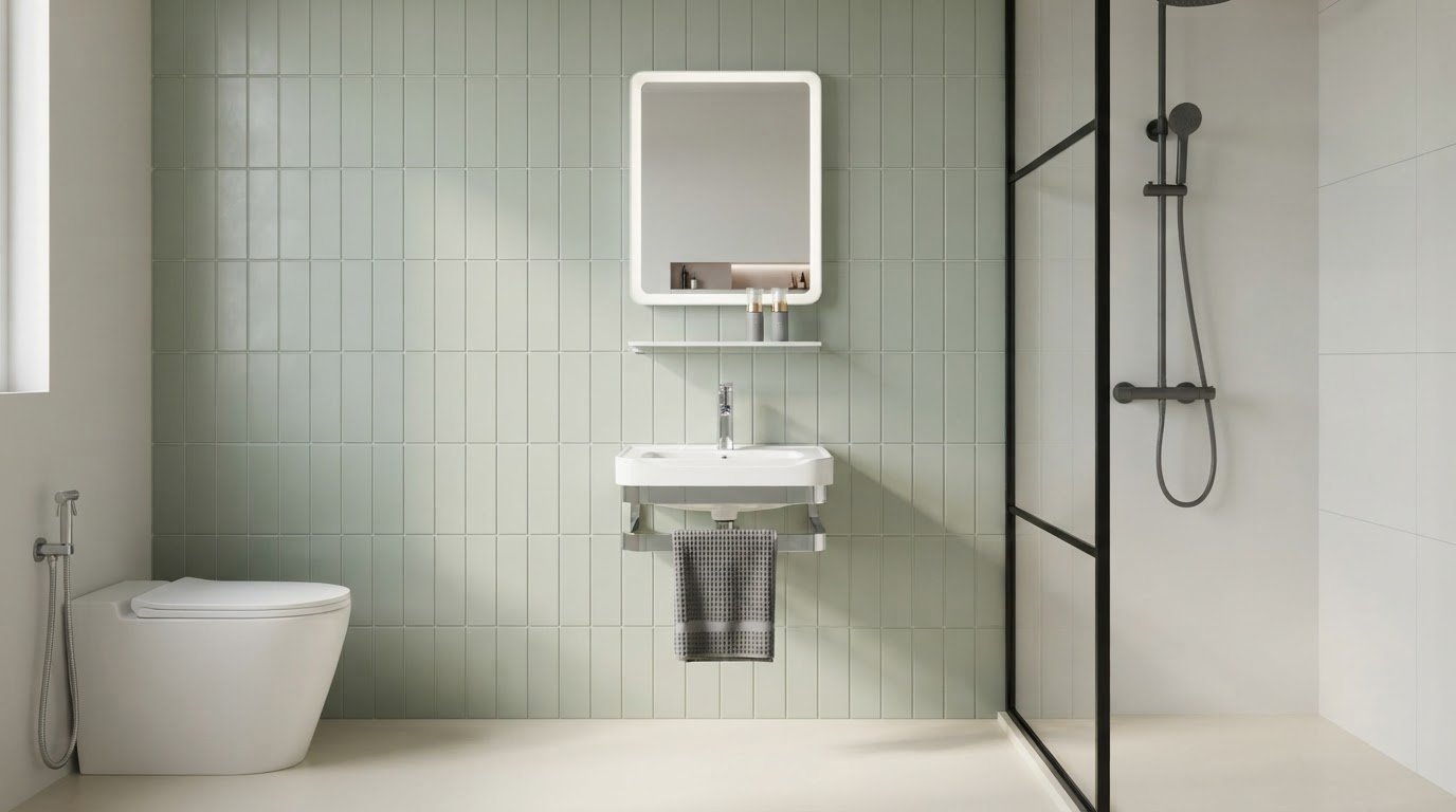 201 Stainless Steel Frame with Integrated Towel Bar