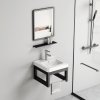 Matte Black Aluminum Bathroom Vanity Cabinet Supplier with Rust Proof Alloy Frame