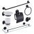 Matte Black 7-Piece Bathroom Hardware Set Supplier with Towel Ring and Shelf