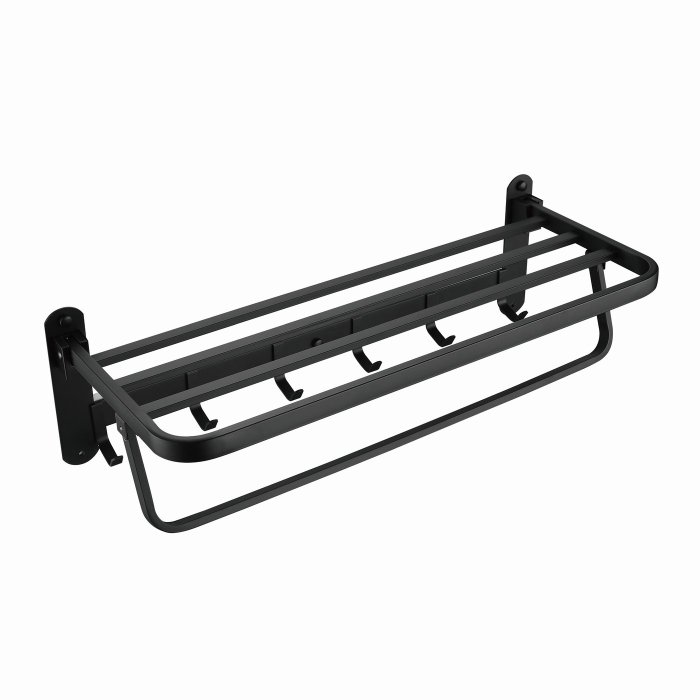 Matte Black 3-in-1 Towel Rack Supplier with Multi-Layer Storage Shelf