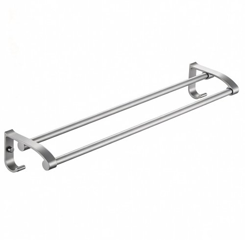 Silver Aluminum Towel Rack Supplier with Staggered Dual-Bar Ventilation