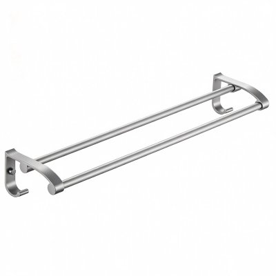 Silver Aluminum Towel Rack Supplier with Staggered Dual-Bar Ventilation