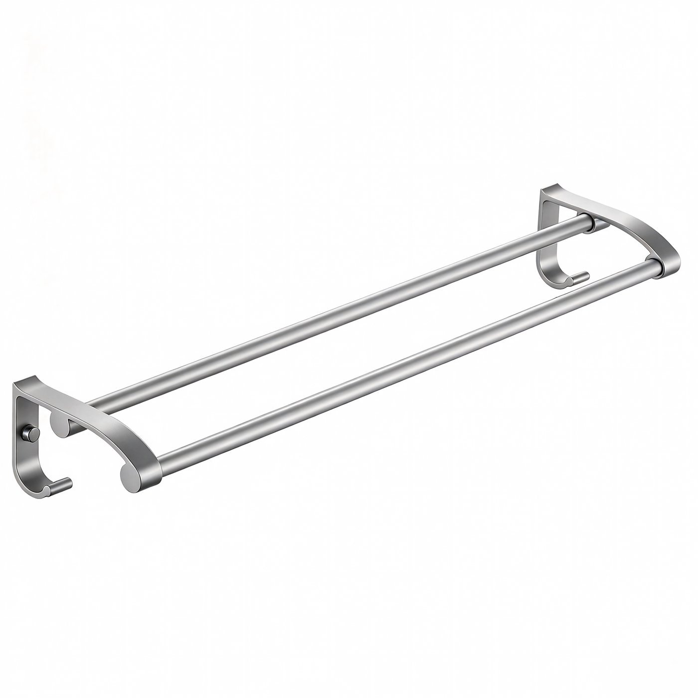 Silver Aluminum Towel Rack Supplier with Staggered Dual-Bar Ventilation