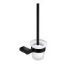 Matte Black Toilet Brush Holder Supplier with Full-Circle Ring Cage