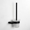 Matte Black Toilet Brush Holder Supplier with Full-Circle Ring Cage