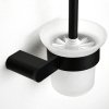 Matte Black Toilet Brush Holder Supplier with Full-Circle Ring Cage