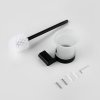 Matte Black Toilet Brush Holder Supplier with Full-Circle Ring Cage