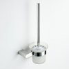 Chrome Toilet Brush Holder Supplier with Mirror Finish and Glass Cup