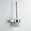 Chrome Toilet Brush Holder Supplier with Mirror Finish and Glass Cup