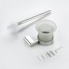 Chrome Toilet Brush Holder Supplier with Mirror Finish and Glass Cup
