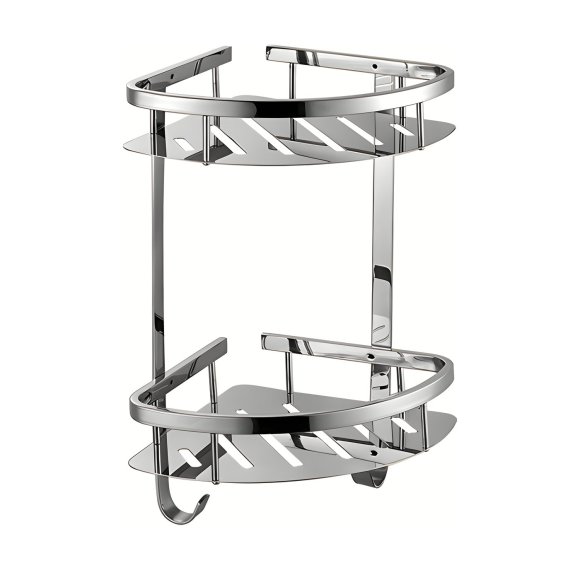 Chrome Tall Corner Shelf Supplier with Tall Bottle Clearance for Bathrooms