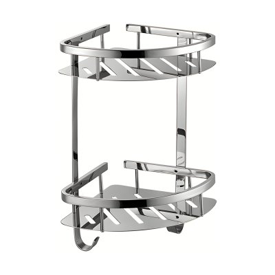 Chrome Tall Corner Shelf Supplier with Tall Bottle Clearance for Bathrooms