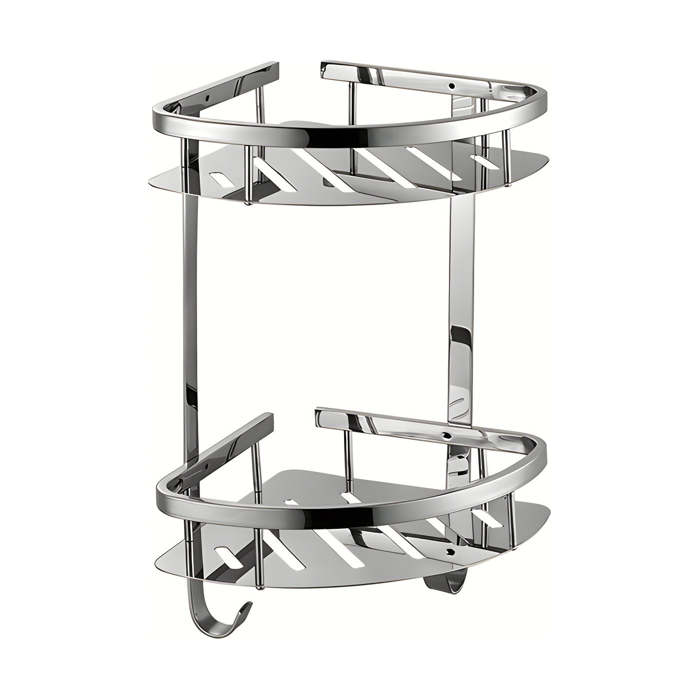 Chrome Tall Corner Shelf Supplier with Tall Bottle Clearance for Bathrooms
