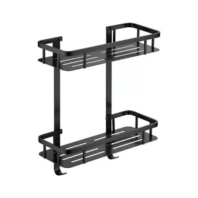 Matte Black Flat-Wall Bathroom Shelf Supplier with Wide Storage Surface