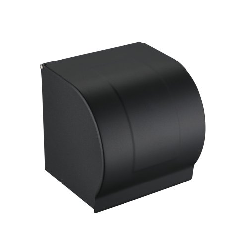 Matte Black Toilet Paper Holder Supplier with Enclosed Anti-Splash Shield