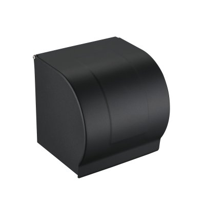 Matte Black Toilet Paper Holder Supplier with Enclosed Anti-Splash Shield