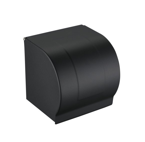 Matte Black Toilet Paper Holder Supplier with Enclosed Anti-Splash Shield