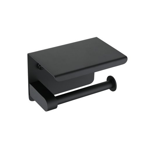Matte Black Toilet Paper Holder with Phone Tray Wholesale Supplier