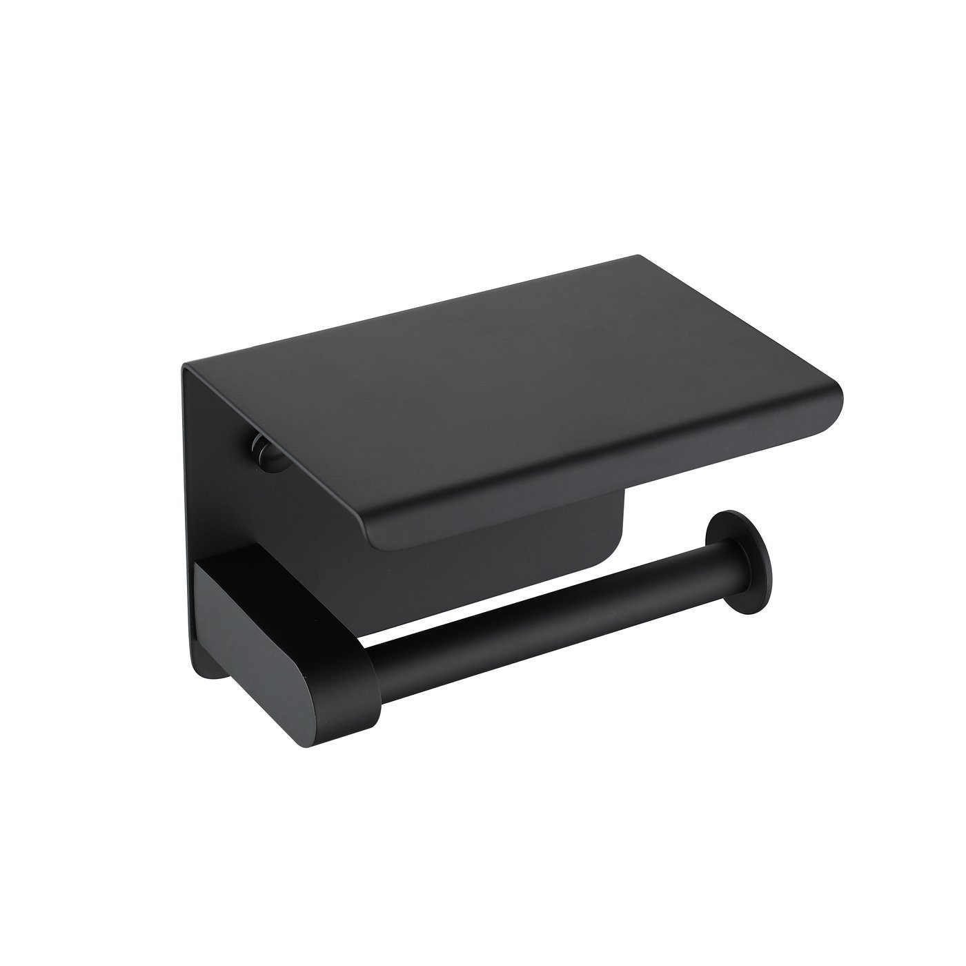 Matte Black Toilet Paper Holder with Phone Tray Wholesale Supplier