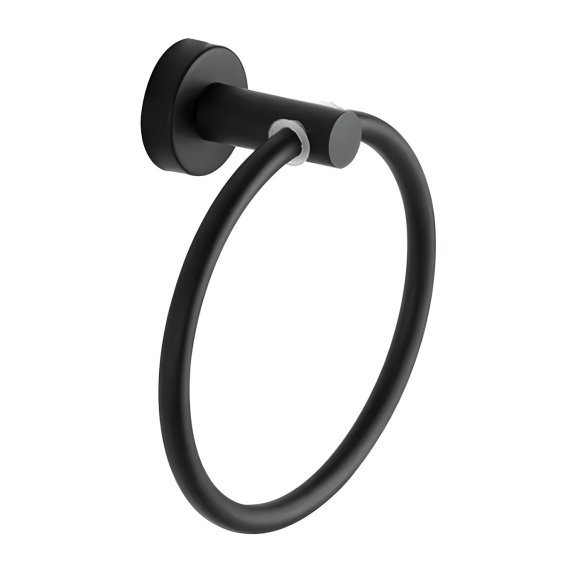 Matte Black Towel Ring Supplier with Wall Mounted Modern Design