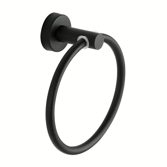 Matte Black Towel Ring Supplier with Wall Mounted Modern Design