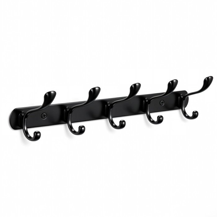 Matte Black Collar-Safe Robe Hook Supplier with Widened Top Design
