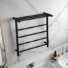 Black Electric Towel Warmer Supplier with Carbon Fiber Heating