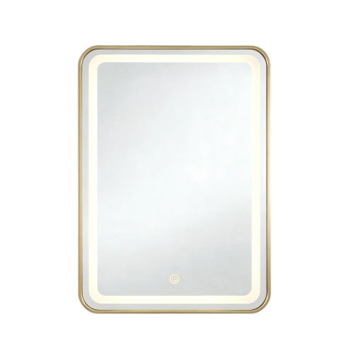 Gold Aluminum Frame LED Bathroom Mirror Supplier with Frosted Ring Dimming