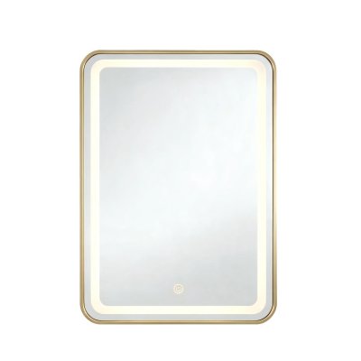 Gold Aluminum Frame LED Bathroom Mirror Supplier with Frosted Ring Dimming