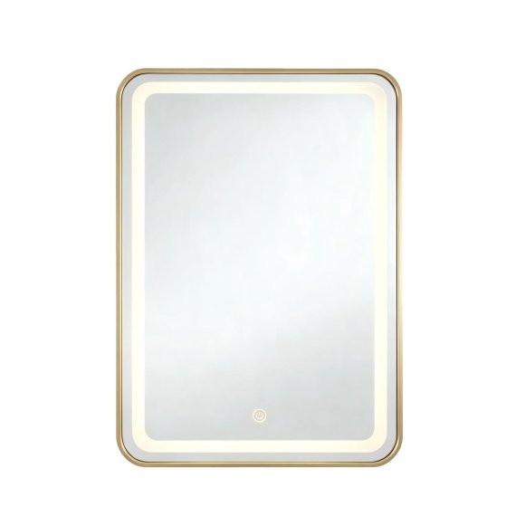 Gold Aluminum Frame LED Bathroom Mirror Supplier with Frosted Ring Dimming
