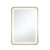 Gold Aluminum Frame LED Bathroom Mirror Supplier with Frosted Ring Dimming