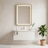 Gold Aluminum Frame LED Bathroom Mirror Supplier with Frosted Ring Dimming