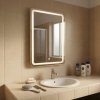 Gold Aluminum Frame LED Bathroom Mirror Supplier with Frosted Ring Dimming