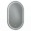Matte Black Oval LED Bathroom Mirror Supplier for Hotel and Villa Projects