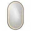Matte Black Oval LED Bathroom Mirror Supplier for Hotel and Villa Projects