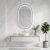 Matte Black Oval LED Bathroom Mirror Supplier for Hotel and Villa Projects
