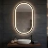 Matte Black Oval LED Bathroom Mirror Supplier for Hotel and Villa Projects
