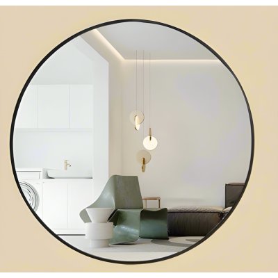 50cm Round Black Bathroom Wall Mirror Supplier with Shatterproof Glass