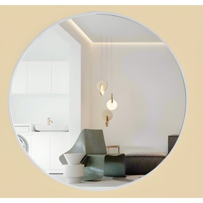 50cm White Round Bathroom Wall Mirror Supplier with Anti-Yellowing Frame