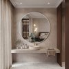 50cm White Round Bathroom Wall Mirror Supplier with Anti-Yellowing Frame