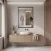 50x70cm Black Bathroom Wall Mirror Supplier with Water-Resistant Plastic Frame